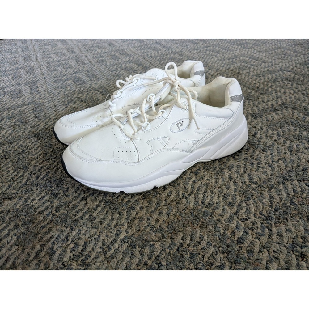 Propet Stability Walker White Leather Sneakers W2034 Womens 12 X Wide 2E